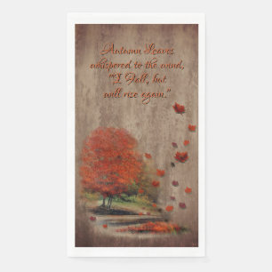 Serviette En Papier Paysage Feuille en chute