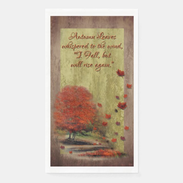 Serviette En Papier Paysage Feuille en chute (Devant)