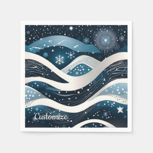 Serviette En Papier Paysage hivernal abstrait merveilleux 