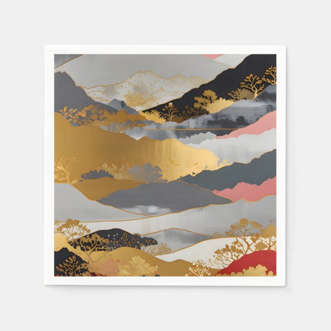 Serviette En Papier Paysage japonais (Devant)