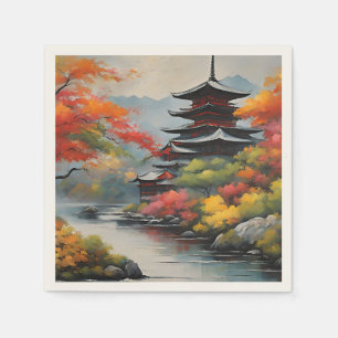 Serviette En Papier Paysage japonais