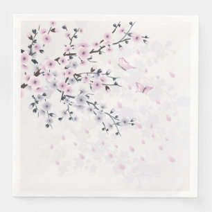 Serviette En Papier Paysage Pastel Cherry Blossom