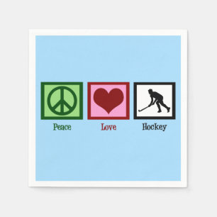 Serviette En Papier Peace Love Field Hockey Sports Anniversaire