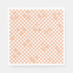 Serviette En Papier Peach Fuzz Cherry En vichy Motif