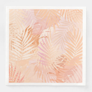 Serviette En Papier Peach Fuzz Minimaliste Feuilles tropicaux modernes