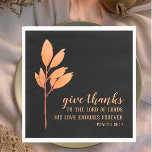 Serviette En Papier Peach Gold Aquarelle Donnez Merci Écriture