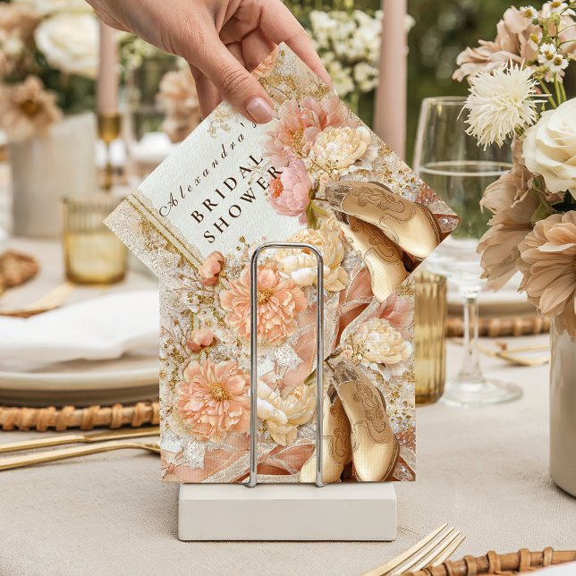 Serviette En Papier Peach Meadow Boots Bridal Shower (Créateur téléchargé)