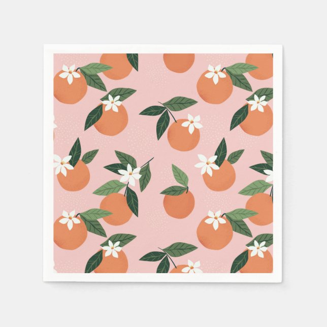 Serviette En Papier Peach Orange Juice Motif (Devant)