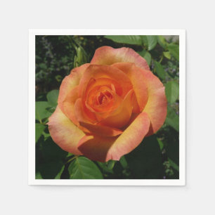 Serviette En Papier Peach Rose Orange Floral Photographie