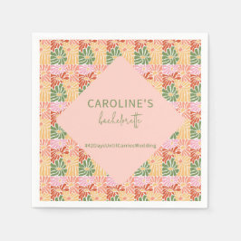 Serviette En Papier Peach rose Super Floral Abstrait