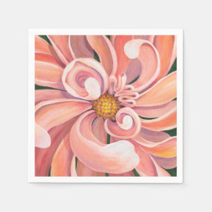 Serviette En Papier Peachy Pink Dahlia - Papy Party Napkins