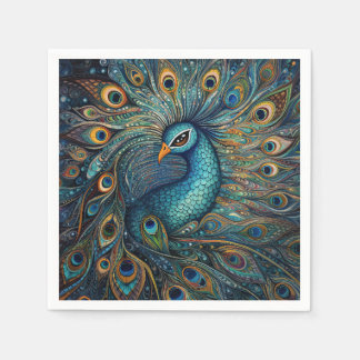 Serviette En Papier Peacock Art Nouveau vintage
