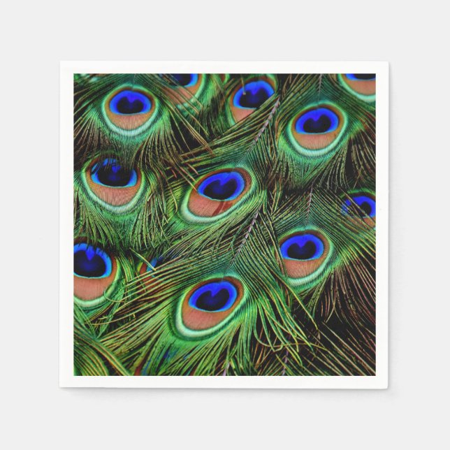 Serviette En Papier Peacock Peacococs Glamour Parti Thématique (Devant)