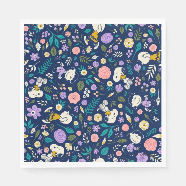 Serviette En Papier Peanuts In Bloom Pattern (Devant)