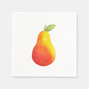 Serviette En Papier Pear aquarelle
