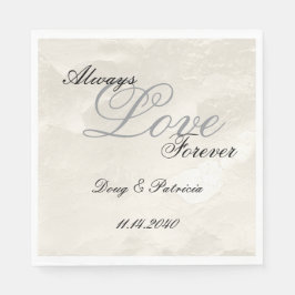 Serviette En Papier Pearl White Glam Amour toujours Mariage