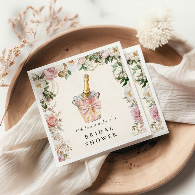 Serviette En Papier Pearls and Prosecco Bridal (Créateur téléchargé)