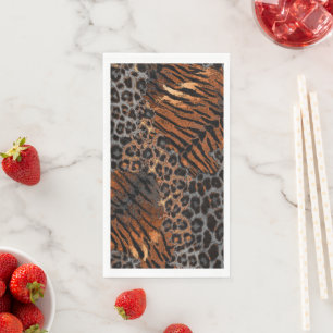 Serviette En Papier Peau de tigre léopard à la mode