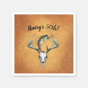 Serviette En Papier Pêche chasse 50ème anniversaire