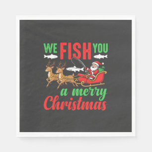 Serviette En Papier Pêche de Noël Joyeux Poisson Vous