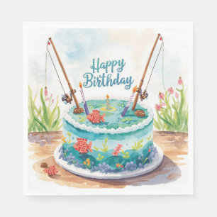 Serviette En Papier Pêche gâteau fête d'anniversaire pour les amateurs