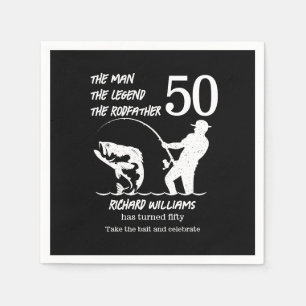 Serviette En Papier Pêcher la légende Parrain 50e anniversaire
