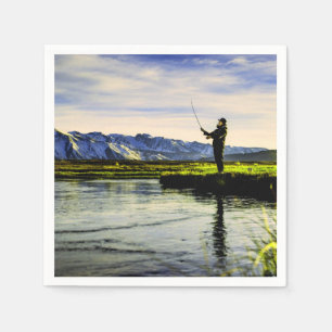 Serviette En Papier Pêcheur du lac Fishing Mountain