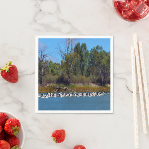 Serviette En Papier "Pêcheurs de River Murray : un rassemblement pélic