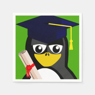 SERVIETTE EN PAPIER PÉGUIN DE DIPLÔME