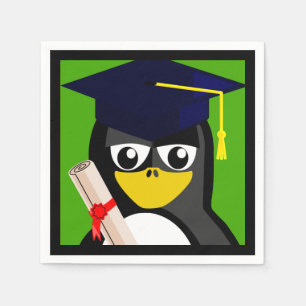 SERVIETTE EN PAPIER PÉGUIN DE DIPLÔME