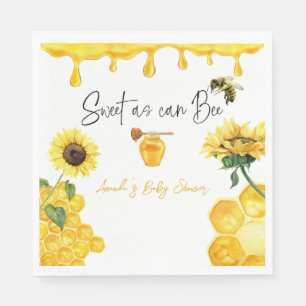 Serviette En Papier Peigne de miel jaune doux Baby shower d'abeille de