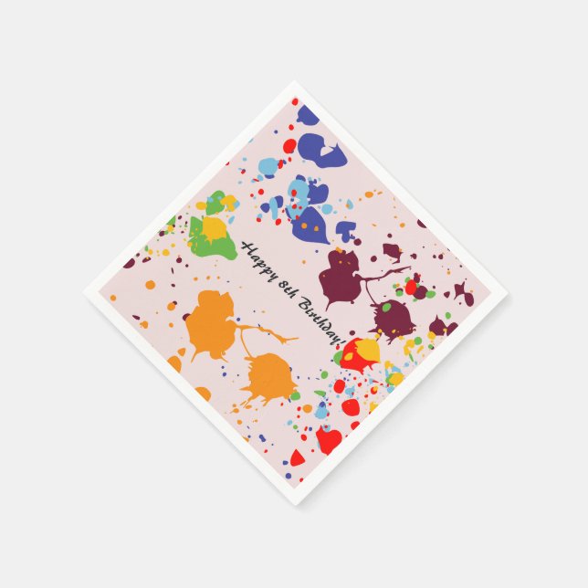 Serviette En Papier Peinture 8e anniversaire fête des éclaboussures co (Coin)