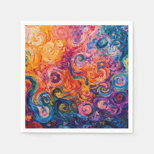 Serviette En Papier Peinture à l'huile de tourbillons psychédélique