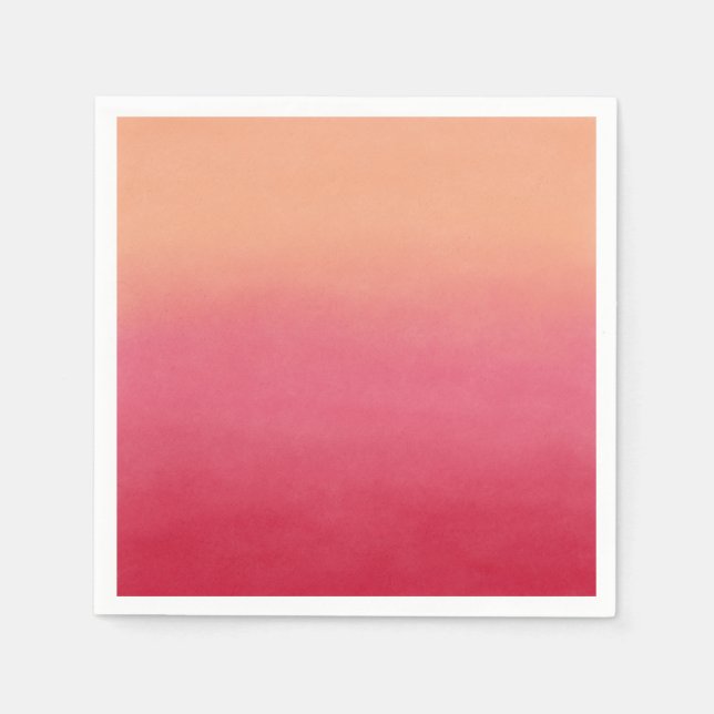 Serviette En Papier Peinture Abstraite Peach Pink Ombre (Devant)