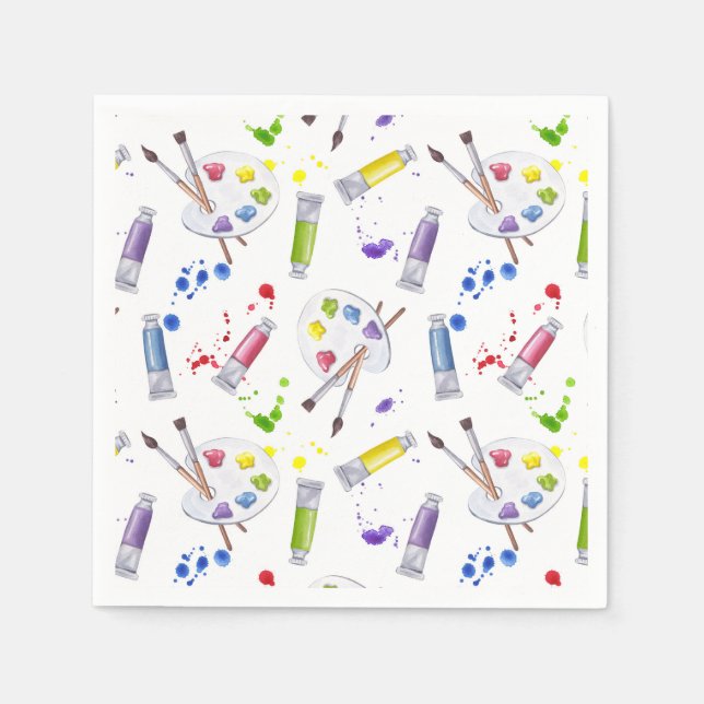 Serviette En Papier Peinture Anniversaire Art Artisanat (Devant)