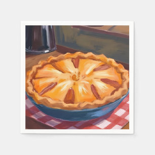 Serviette En Papier Peinture aquarelle de tarte aux pommes d'automne
