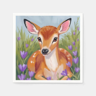 Serviette En Papier Peinture aquarelle faon animal cerf nouveau-né