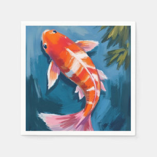 Serviette En Papier Peinture aquarelle magnifique de carpes koï