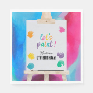Serviette En Papier Peinture Artiste Peinture Anniversaire Thème