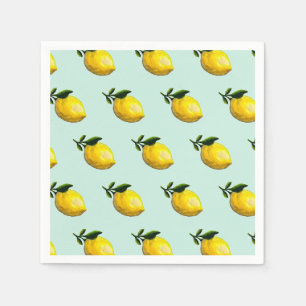 Serviette En Papier Peinture au citron aquarelle