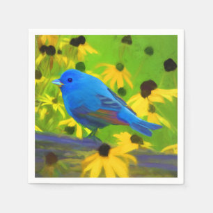 Serviette En Papier Peinture de Bunting Indigo - Art original pour ois