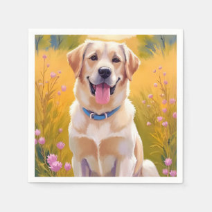 Serviette En Papier Peinture de chien Labrador Retriever jaune