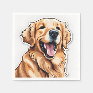 Serviette En Papier Peinture de Chien Retriever Doré