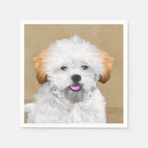 Serviette En Papier Peinture de chiot Lhasa Apso - Art de chien origin