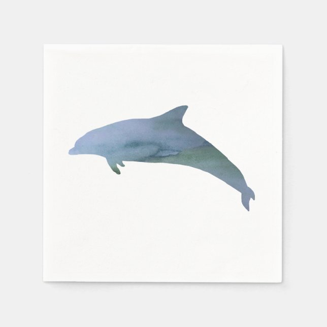 Serviette En Papier Peinture de dauphin Papier Océan Napkin (Devant)