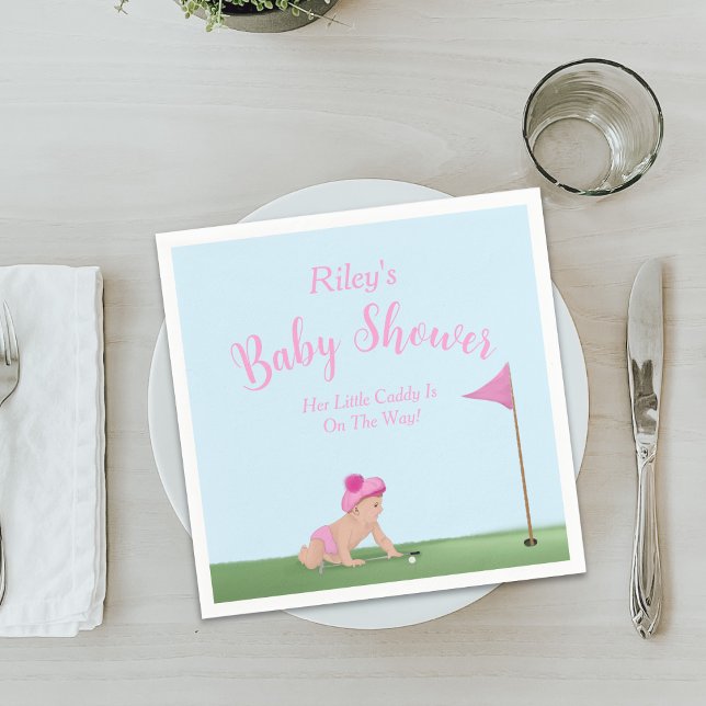 Serviette En Papier Peinture De Golf Baby Girl Sweet Caddy Baby shower (Créateur téléchargé)