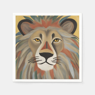 Serviette En Papier Peinture de lion