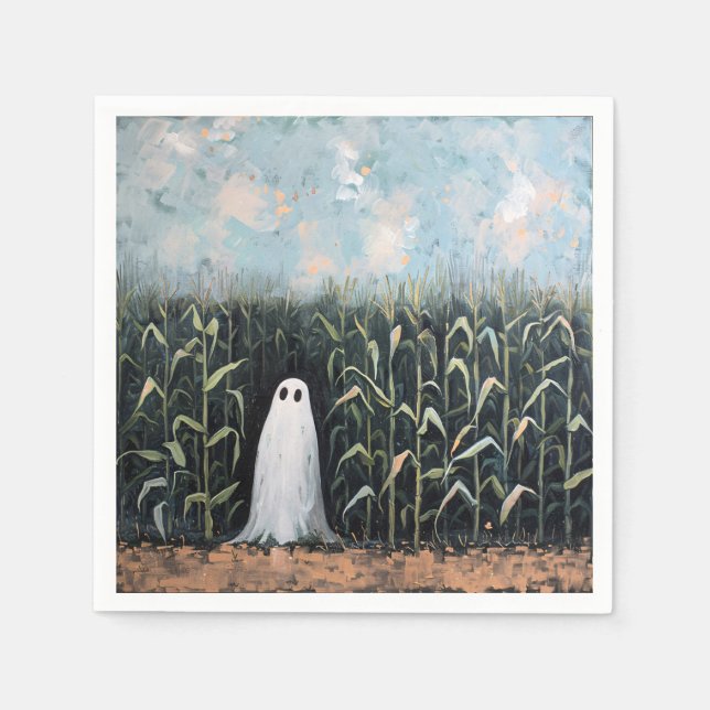 Serviette En Papier Peinture de terrain de maïs fantôme lunaire (Devant)
