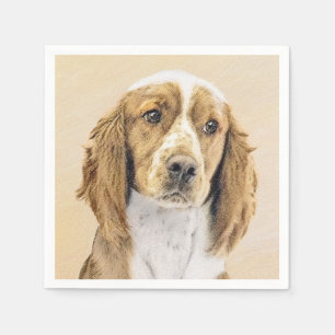 Serviette En Papier Peinture d'espagnol Welsh Springer - Art original 
