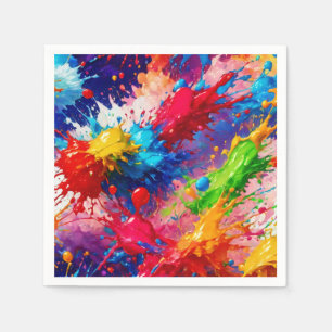 Serviette En Papier Peinture humide colorée design
